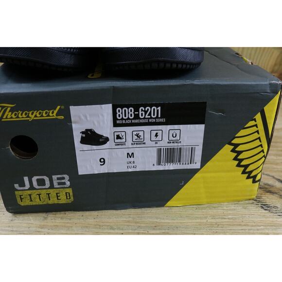 New Thorogood Mens 9M Black Warehouse Won Series Mid Composite Toe Work Boots - Picture 6 of 6